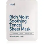 Klairs Rich Moist Soothing Tencel Sheet Mask upokojujúca plátienková maska s hydratačným účinkom 25 ml