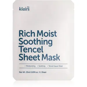 Klairs Rich Moist Soothing Tencel Sheet Mask upokojujúca plátienková maska s hydratačným účinkom 25 ml