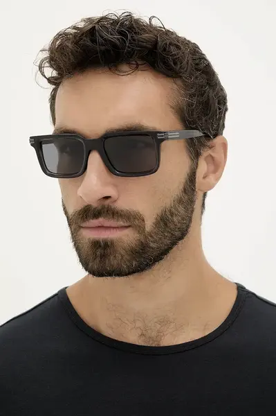 Sluneční brýle Zegna pánské, černá barva, EZ0249_5320D