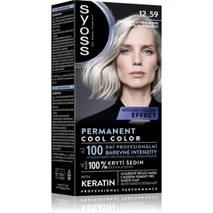 Syoss Permanent Cool Color permanentní barva na vlasy s chladným podtónem odstín 12_59 Chladná platinová blond 1 ks