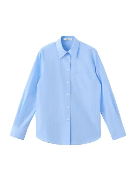 MANGO Blúzka  svetlomodrá / červená