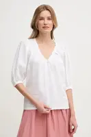 Lněná halenka Mos Mosh dámská, bílá barva, hladká, 160160