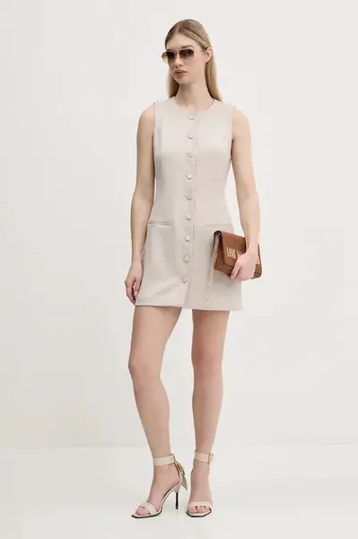 Šaty Abercrombie & Fitch béžová barva, mini, KI159-5575