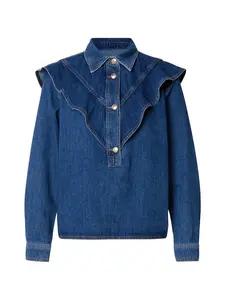 MOS MOSH Blúzka  modrá denim
