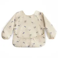 Mushie Long Sleeve Bib podbradníček Whales 6-24m 1 ks
