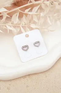 Strieborné náušnice v tvare srdca Glam Chic