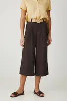 Kalhoty Medicine dámské, hnědá barva, široké, high waist