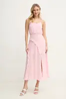 Šaty Armani Exchange růžová barva, midi, XW000199 AF12741