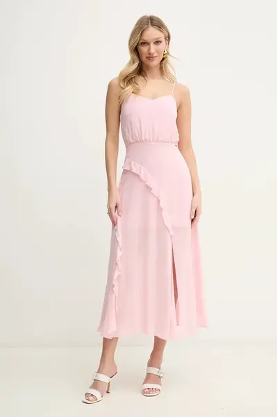 Šaty Armani Exchange růžová barva, midi, XW000199 AF12741