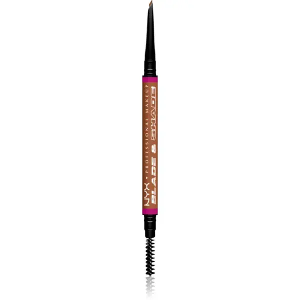 NYX Professional Makeup Blade & Shade tužka na obočí s kartáčkem odstín 05 Auburn g