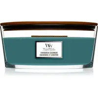 Woodwick Evergreen Cashmere vonná svíčka s dřevěným knotem (hearthwick) 453,6 g