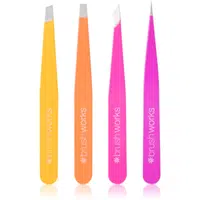 Brushworks Combination Tweezer Set sada pinzet na obočí typ Brights 4 ks