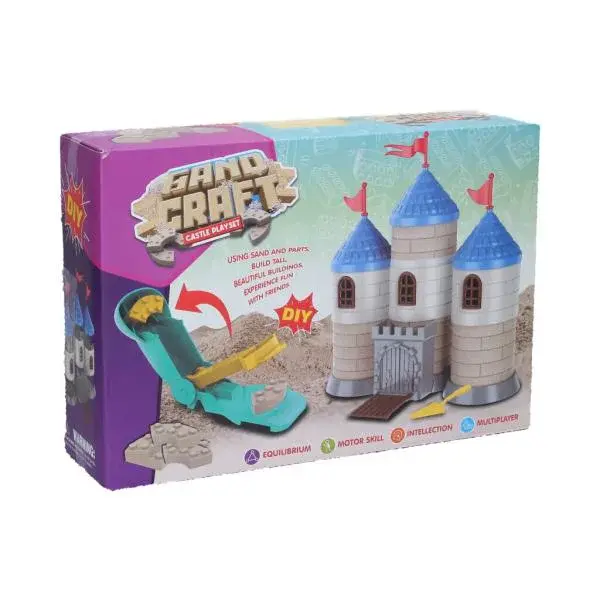 Kinetický písek sada na stavbu z cihliček Hrad 750g - český obal