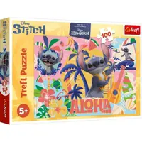 Trefl Puzzle 100 Stitch a přátelé v akci