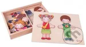 Vkládačka oblékání dřevo holka/kluk - puzzle z kategorie Maxi dílky