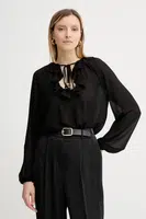 Halenka MICHAEL Michael Kors dámská, černá barva, hladká, MT541DQ7R3