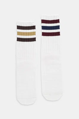 Ponožky s příměsí lnu adidas Originals 3-Stripes 2-pack bílá barva, JX5203