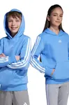 Dětská mikina adidas modrá barva, s kapucí, s aplikací, JN2424