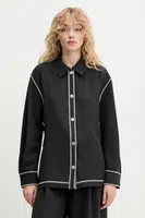 Košile Stine Goya dámská, černá barva, regular, s klasickým límcem, SG-PF25-S029-2369
