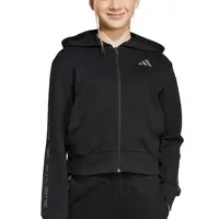 Dětská mikina adidas černá barva, s kapucí, s aplikací, KC5418