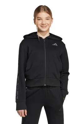 Dětská mikina adidas černá barva, s kapucí, s aplikací, KC5418