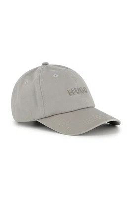 Dětská bavlněná kšiltovka HUGO šedá barva, G00320