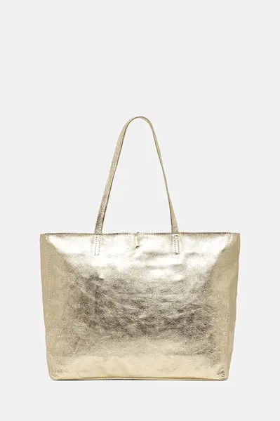 Kožená kabelka Answear.LAB zlatá barva