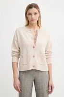 Vlněný kardigan PS Paul Smith dámský, béžová barva, W2R-585N-T31330