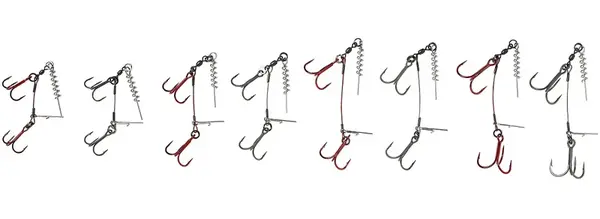 Savage gear návazec s trojháčky carbon49 corkscrew stinger 2-nosnost 28 kg /vel.háčku 1/0