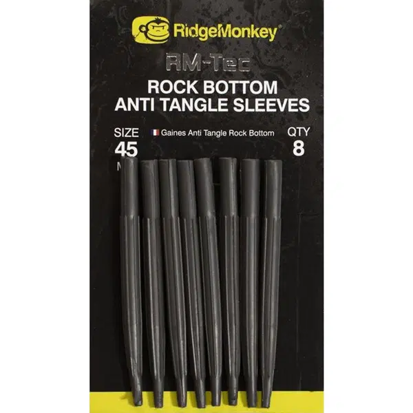 Ridgemonkey převlek rock bottom anti tangle sleeves - long 45 mm 8 ks