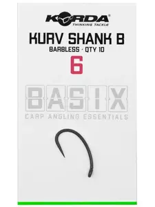 Korda háčky basix kurv shank barbless - 6
