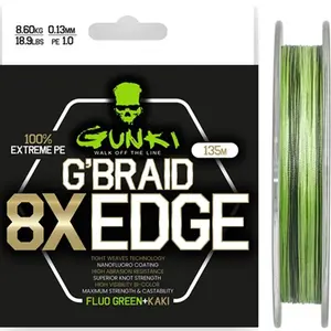 Gunki pletená šňůra g braid 8x edge 135 m - 0,18 mm 11,6 kg