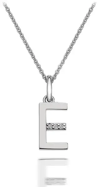 Hot Diamonds Náhrdelník Hot Diamonds Micro E Clasic DP405 (řetízek, přívěsek)