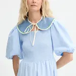 Ozdobný límec z džínoviny Renewed creative upcycling modrá barva, Renewed INTU x Answear