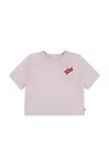 Dětské bavlněné tričko Levi's BOXY MEET AND GREET růžová barva, 4EN561