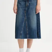 Džínová sukně Levi's modrá barva, midi, áčková, A9316