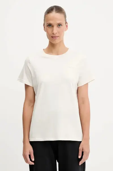 Bavlněné tričko Dkny dámské, béžová barva, DP5T1372