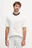 Bavlněné tričko Armani Exchange pánské, bílá barva, s potiskem, XM001075 AF12308