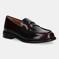 Kožené mokasíny Vagabond Shoemakers LINN dámské, vínová barva, na plochém podpatku, 6036-004-54