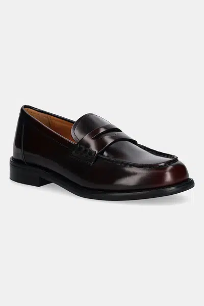 Kožené mokasíny Vagabond Shoemakers LINN dámské, vínová barva, na plochém podpatku, 6036-004-54