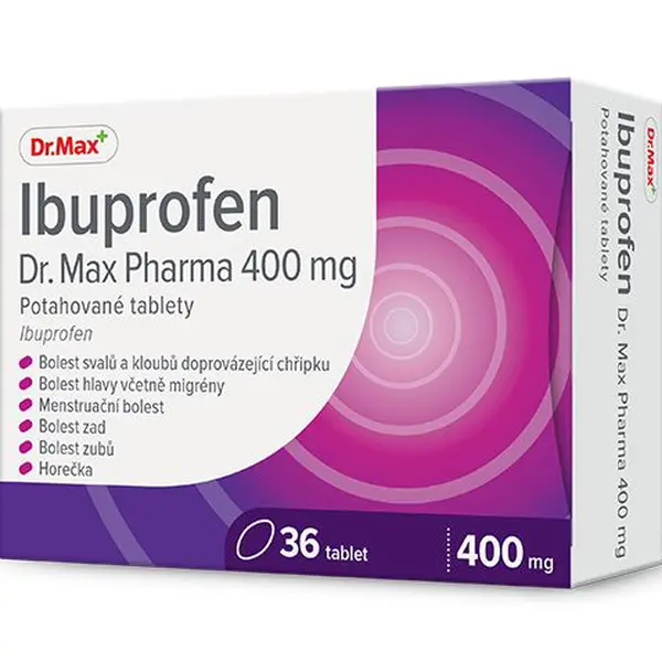 Dr. Max Ibuprofen 400 mg 36 potahovaných tablet