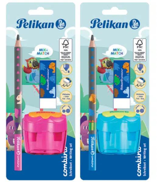 Pelikan - Sada - tužka B, ořezávátko, guma, Combino