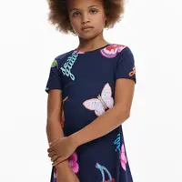 Dívčí šaty Desigual tmavomodrá barva, mini, 25WGVK13