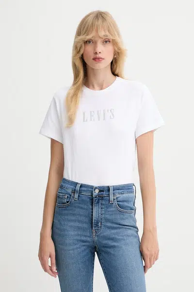 Bavlněné tričko Levi's dámské, bílá barva, A2226