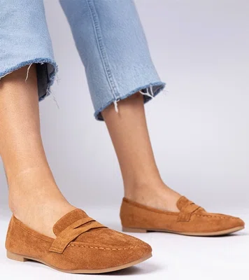 Gemre Brown elegant eco-suede loafers Palmarina