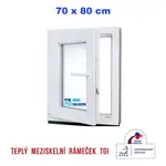 Plastové okno | 70 x 80 cm (700 x 800 mm) | Bílé / Antracit |otevíravé i sklopné | levé