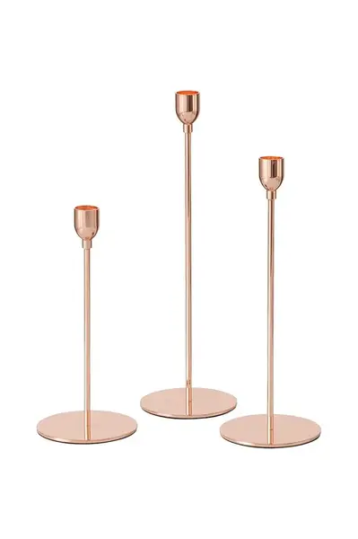 Sada svícnů Boltze Malte 23 / 27 / 32 cm 3-pack růžová barva