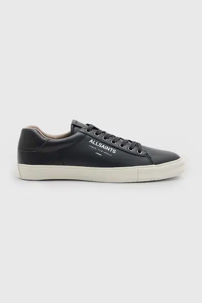 Kožené tenisky AllSaints UNDGRND LTHR LOW TOP pánské, černá barva, M058FB