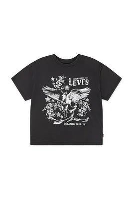 Dětské tričko Levi's RETRO LEVIS SS TEE černá barva, 4EN849