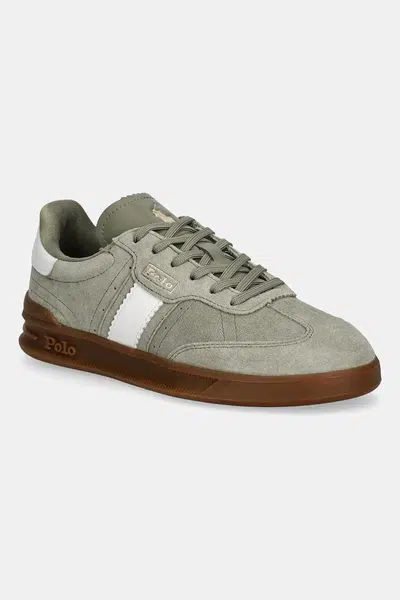 Semišové tenisky Polo Ralph Lauren Htr Aera dámské, zelená barva, 804956688009